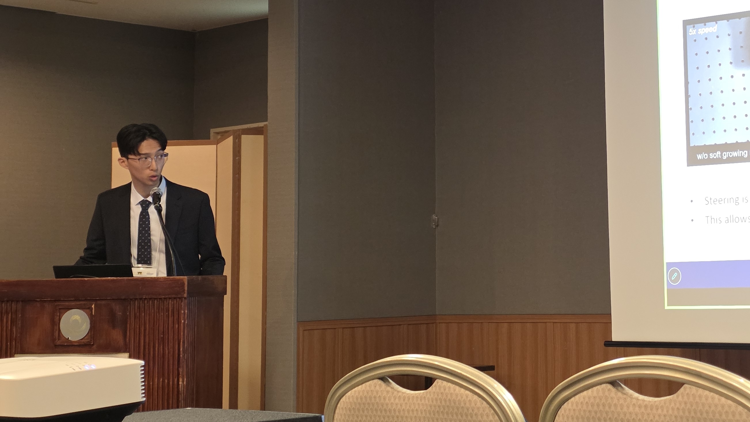 Sehyun Park presenting at RoboSoft 2026